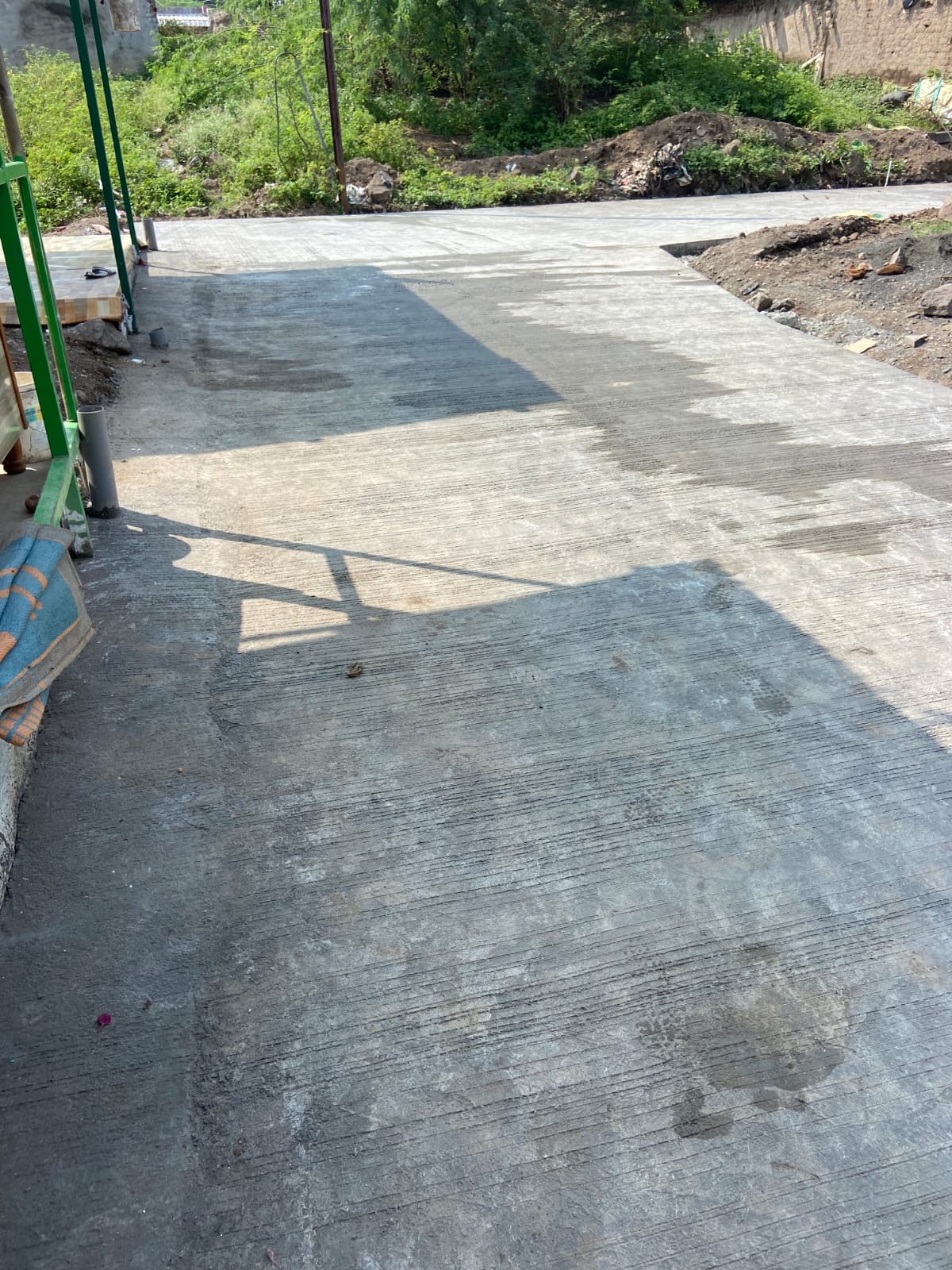 Concrete road construction project